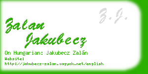 zalan jakubecz business card